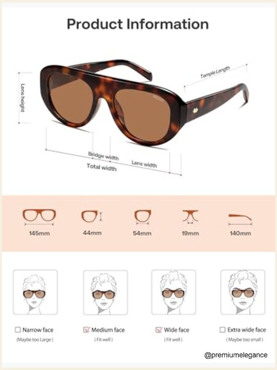 Retro Oversized Aviator Polarized Sunglasses Trendy Vintage Chic
